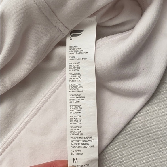 Fabletics Sydney white twist front v-neck hoodie M - Picture 7 of 10